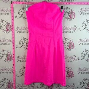 Dress Strapless Hot Pink Women’s Dress stretchy halter bright pink neon y2k